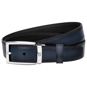Thắt Lưng MONTBLANC Black/Blue 30mm Reversible Leather Belt 123899