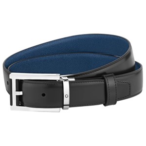 THẮT LƯNG MONBLANC BLACK/BLUE REVERSIBLE LEATHER BELT 126009 3x120CM