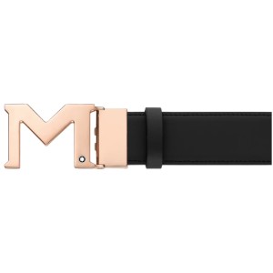 Thắt Lưng Montblanc M buckle Black/Blue 35mm Reversible Leather Belt 127698