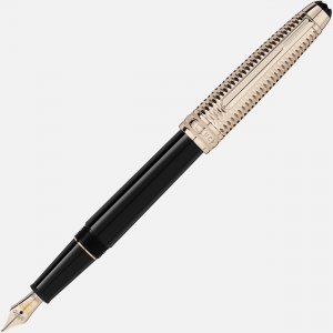 Bút Máy Montblanc Meisterstück Doué Geometry Champagne Gold-Coated Classique Fountain Pen 118081 (F)