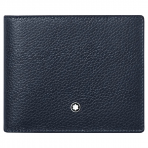 VÍ DA MONTBLANC MEISTERSTUCK SOFT GRAIN WALLET 6CC INDIGO 127945 8.5x11.5CM